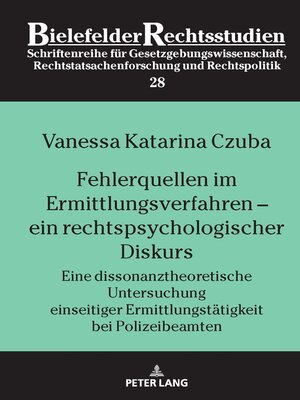 cover image of Fehlerquellen im Ermittlungsverfahren –  ein rechtspsychologischer Diskurs